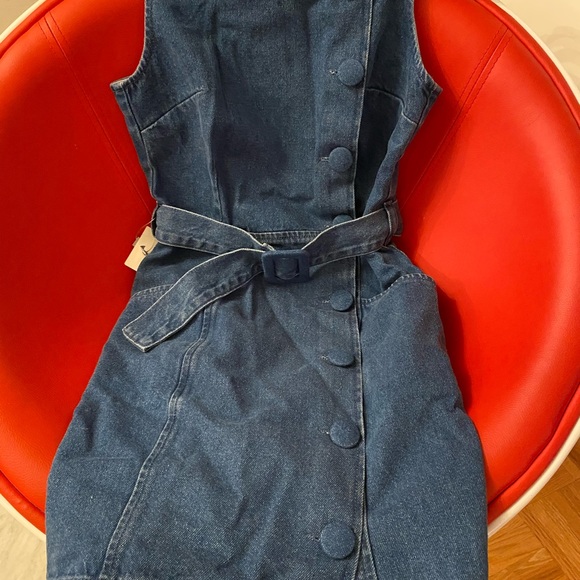 ASOS Denim Belted Dress size US 4 - Picture 6 of 6
